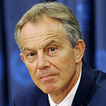 Blair pelted with eggs, shoes