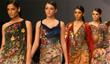 Mix of colours, contrast and bling at WIFW