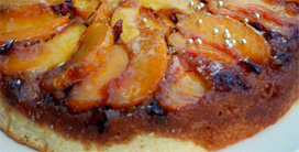Caramelised Peach and Cranberry Cake 