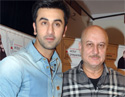 Ranbir Kapoor with Anupam Kher at Actor Prepares
