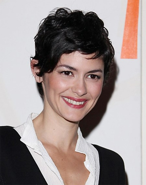 Audrey Tautou flashes nipples in sheer dress in NY